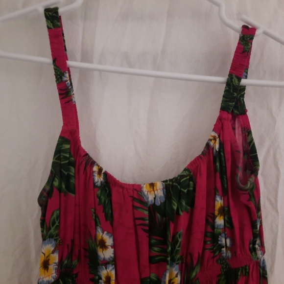 Aloha Fashion maxi dress. size O/S.        Pink, Green, Yellow, Blue, and Brown. - Picture 2 of 3